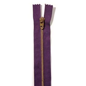 Metallreißverschluss 14cm - Violett/Gold
