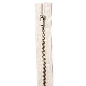 Opti Metallreißverschluss 14cm - Weiß/Silber