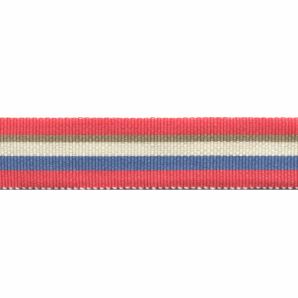 Ripsband 25mm gestreift - Rosa Beige Creme Blau