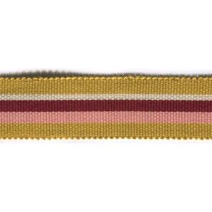 Ripsband 25mm gestreift - senf creme bordeaux rosa