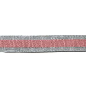 Ripsband Lurex 18mm - Silber/Altrosa