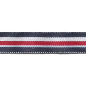 Ripsband 25mm gestreift - marine weiß rot hellblau