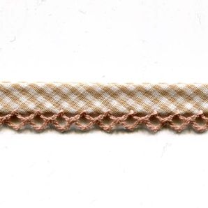 Schrägband 10mm Spitze Vichy - Beige