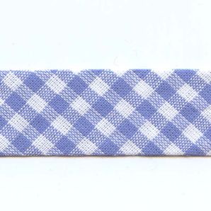 Schrägband 20mm Vichy groß - Hellblau