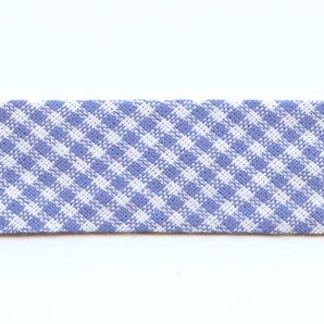 Schrägband 20mm Vichy klein - Hellblau