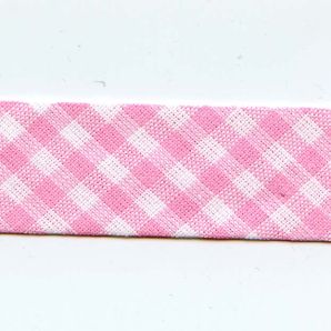 Schrägband 20mm Vichy groß - Rosa