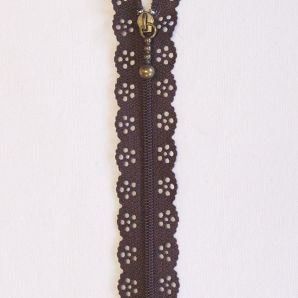 Reißverschluss mit Zierspitze 20cm - Braun
