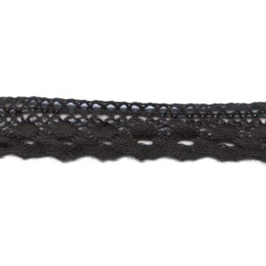 Spitze mit Bogenkante 23mm - Schwarz