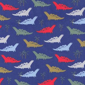 Popeline Tal der Dinos - Tintenblau