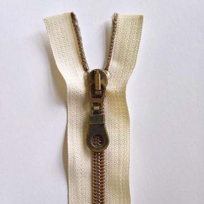 Reißverschluss teilbar metallisiert 40cm - Creme/Bronze