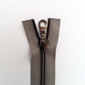 Reißverschluss teilbar metallisiert 40cm - Grau/Schwarz