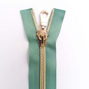 Reißverschluss teilbar metallisiert 40cm - Mint/Gold