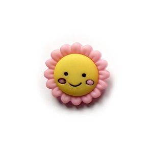 Knopf mit Öse Blümchen 20mm - Rosa