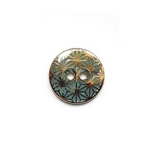 Knopf 2-Loch Mandala 23mm - Grün