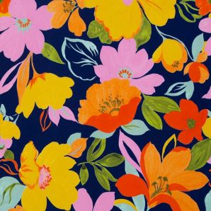 Viskose Fresh Flower - Blau