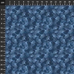 Viskose Jersey Little Ginkgo - Blau