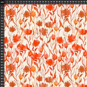 Viskose Jersey Sommerwind - Creme/Orange
