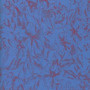Voile Blue Flower - Blau