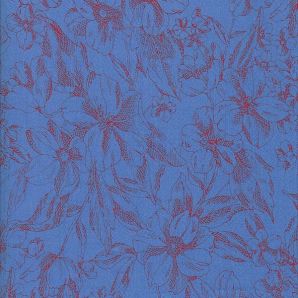 Voile Blue Flower - Blau