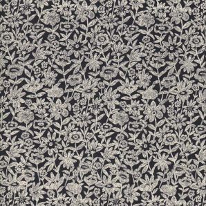 Voile Sketched Flower - Schwarz/creme