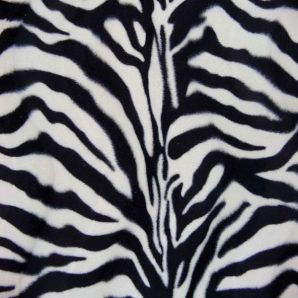 Kunstfell Tier Zebra - Schwarz/Weiß
