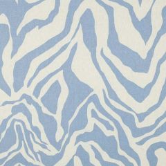 Leinen Viskose  Animalprint - Cremeweiß/Hellblau
