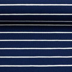 Jersey Orkney Stripe - Dunkelblau/Weiß