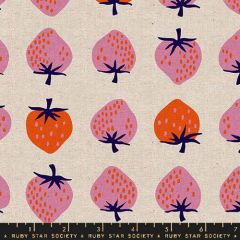 Ruby Star Society Strawberry Canvas Leinen - Natural
