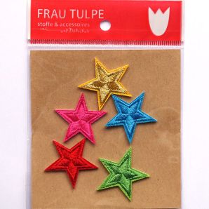 Aufbügler Set - kleine Sterne bunt