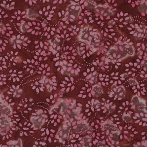 Cotton Batik Flower - Dunkelrot