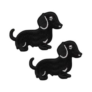 Aufbügler Set mit 2 Dackeln