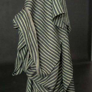 Reststück Merchant & Mills Bohemian Stripe Linen - Grey/Yellow