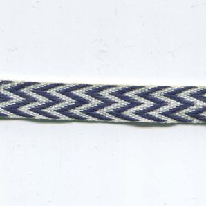 Webband Zick-Zack 10mm - Weiss/Blau