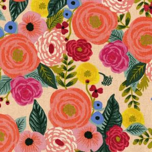 English Garden Rose Canvas Leinen - Pale Pink