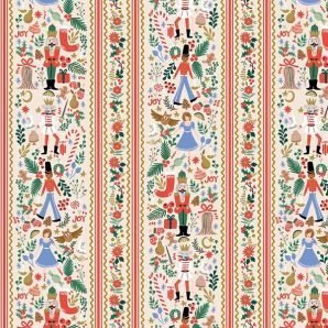 Nutcracker Canvas Cotton - Creme/Metallic