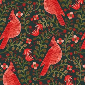 Holiday Cardinal Canvas Leinen - Evergreen