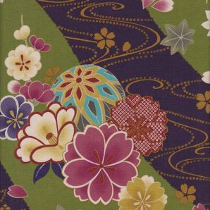 Contrast Flower Stripe - Grün 