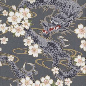 Reststück Dragon Eye - Grau / Golddruck