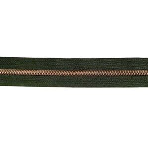 Endlos Reißverschluss metallisiert - Tannengrün