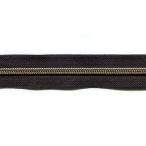 Endlos Reißverschluss metallisiert - Schwarz