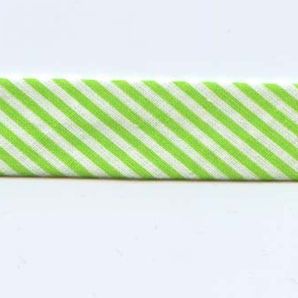 Schrägband 20mm Streifen - Weiss/Grün