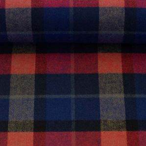 Flanell Karo Luca - Blau/Rot