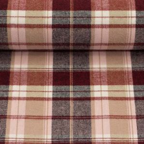 Flanell Karo Max - Dunkelrot/Beige