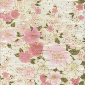 Reststück Flower Meilee - Creme / Golddruck