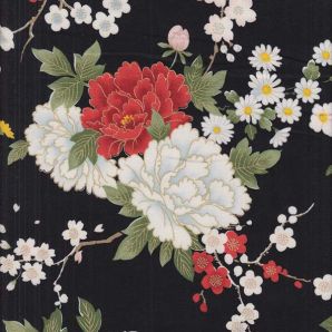 Flower Nomi - Schwarz / Golddruck