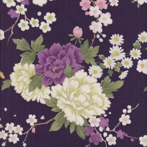 Flower Nomi - Violett / Golddruck