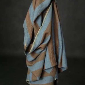 Reststück Merchant & Mills Gardener Stripe Linen - Blue