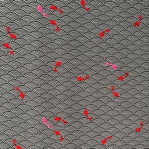 Happy Wave Fish - Schwarz/Rot/Neon Pink