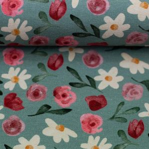 Jersey Lausemia Fleurs - Mint