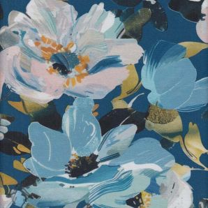 Jersey Aqua Flower - Blau